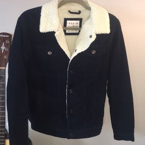 Corduroy Faux Shearling Lined Jacket